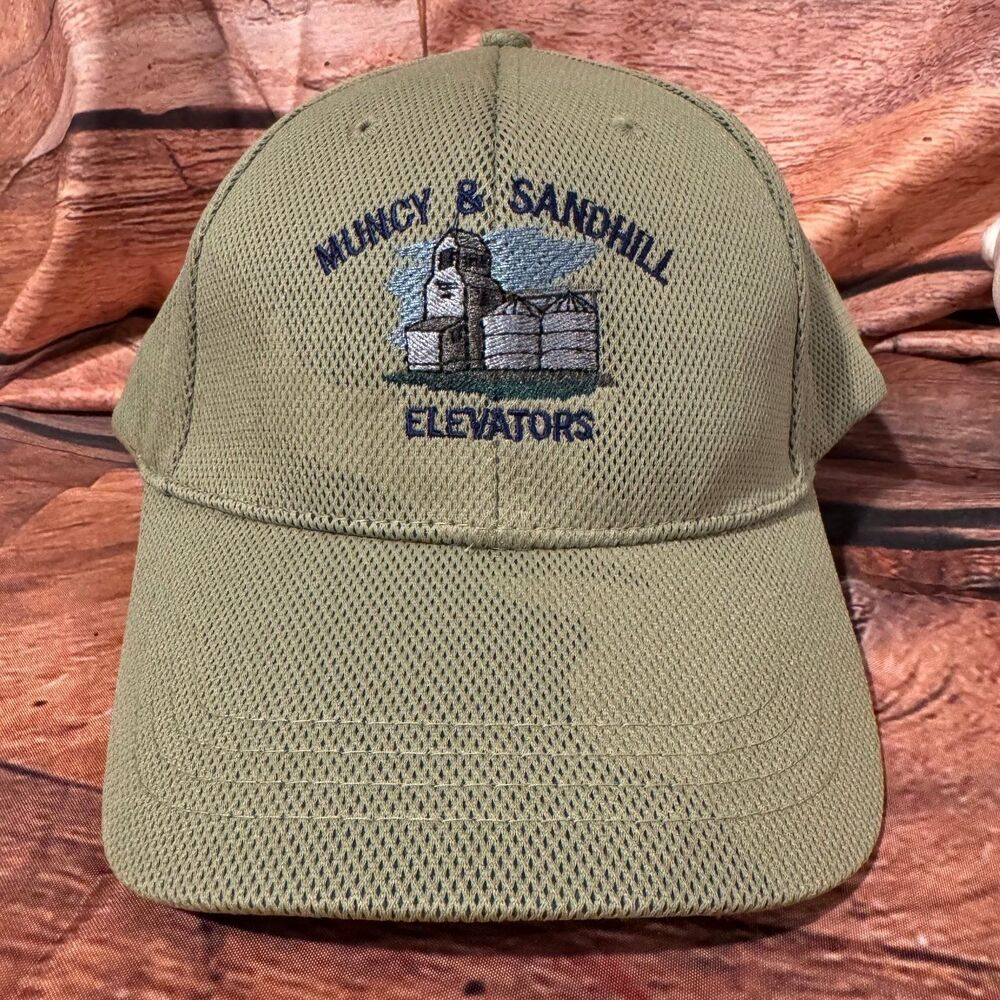 Cap America Muncy & Sandhill Elevators Hat Men's Adjustable Green Mesh Cap
